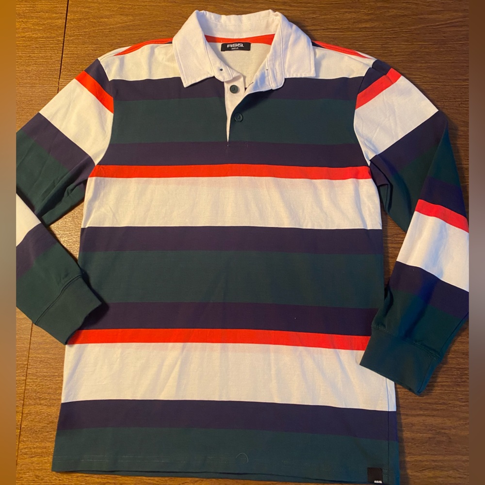 NWOT- Tilly-RSQ Men’s Oversized Striped Polo- Size Medium